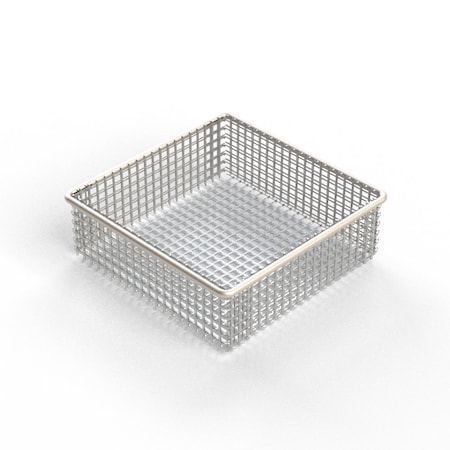 Anysizebasket Light Duty Basket: 6Lx6Wx2H, 304 SS, No Handles, Mesh: 2 x .063 FLB-060060020-N02S